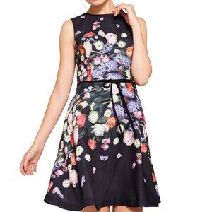 Ted Baker Izobela Kensington Black Floral Dress Size US 6